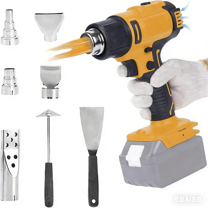 Heißluftfön Akku für Dewalt 20V, Heißluftpistole Akku mit 5