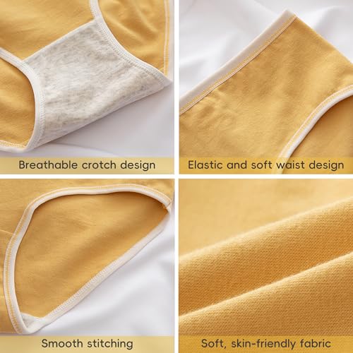 Girls Underwear Organic Cotton Cute Little Girls Panties Comfort Breathable Kids Hipster Briefs Pack of 53