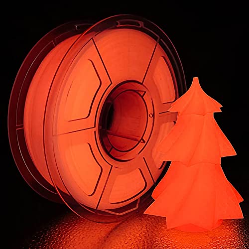 Image of iSANMATE PLA 3D Printer Filament, PLA Filament 1.75mm Glow in The Dark Filament Red, Dimensional Accuracy + /- 0.03 mm, 1 kg /Spool