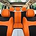 FH Group Full Set Cloth Car Seat Covers , Universal Fit combo, Low Back Front Seat Covers, Airbag Compatible, Split Bench Rear Seat, Washable Seat Cover for SUV,Sedan,Van Orange