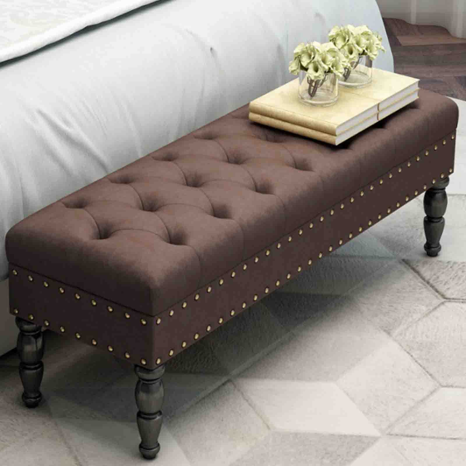 Banc de chaussures marron 60x45x40cm pour entrée et salon