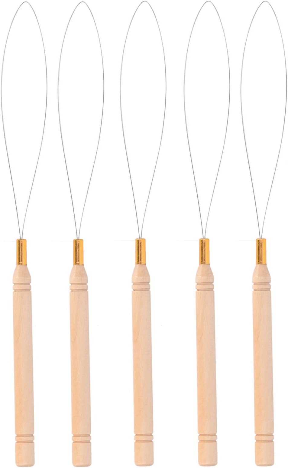 gernie Hair Extension Loop Needle Threader, 5PCS Durable Hair Extensions Kit Micro Links Hair Extension Loop Tool for Hair or Feather Extensions