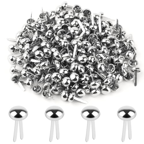 TDUNSYA 200 Piezas Mini Brads,8 X 16 mm Scrapbooking Fasteners,Encuadernadores Redondos de Metal,Clip de Metal para Scrapbooking,para Scrapbooking, Decoración Arte DIY Proyectos