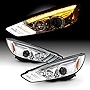 AKKON - Fits 15-18 Ford Focus S | SE | ST | Titanium [Halogen Type] LED DRL Chrome Projector Headlights + Sequential Turn Signal