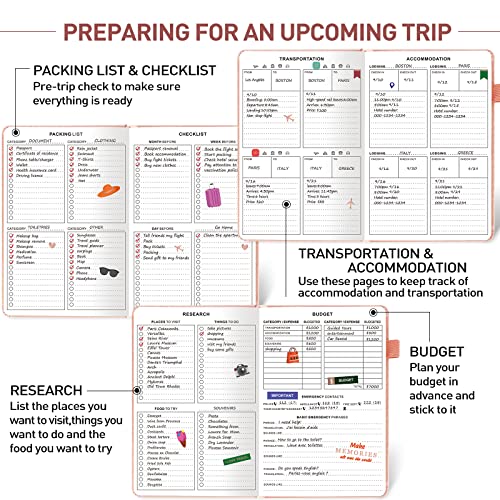 JUBTIC-Travel-Journal-for-Women-Men-Vacation-Planner-with-Pockets-for-Keepsakes-Travel-Notebook-for-6-Trips-Trip-Planner-Travel-Gifts-Rose-Gold