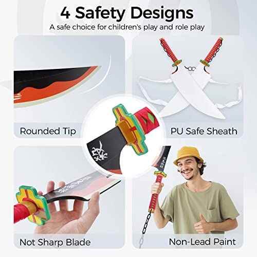 cold blade demon katana - 41 inch anime replica with belt and stand - durable sword perfect for cosplay - nichirin sword with authentic design