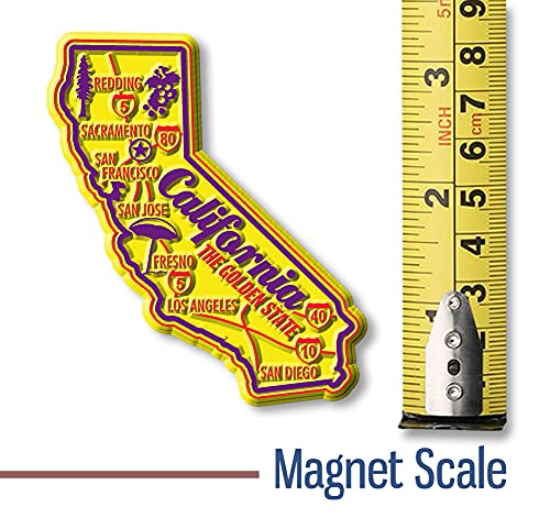 Imán decorativo de estado California 2.6 x 3.2 pulgadas miniatura 2