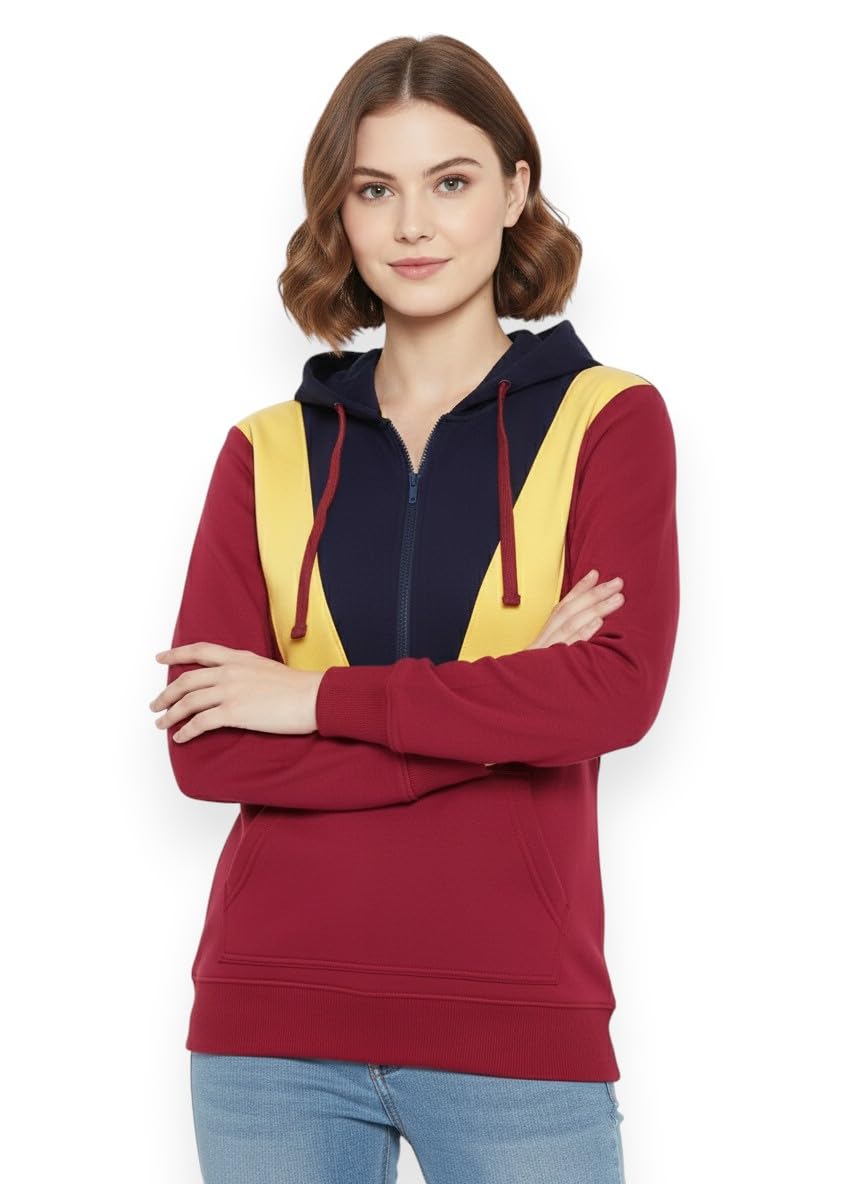 alan jones clothing Women's Cotton Chevron Hooded Neck Sweatshirt-picture-33