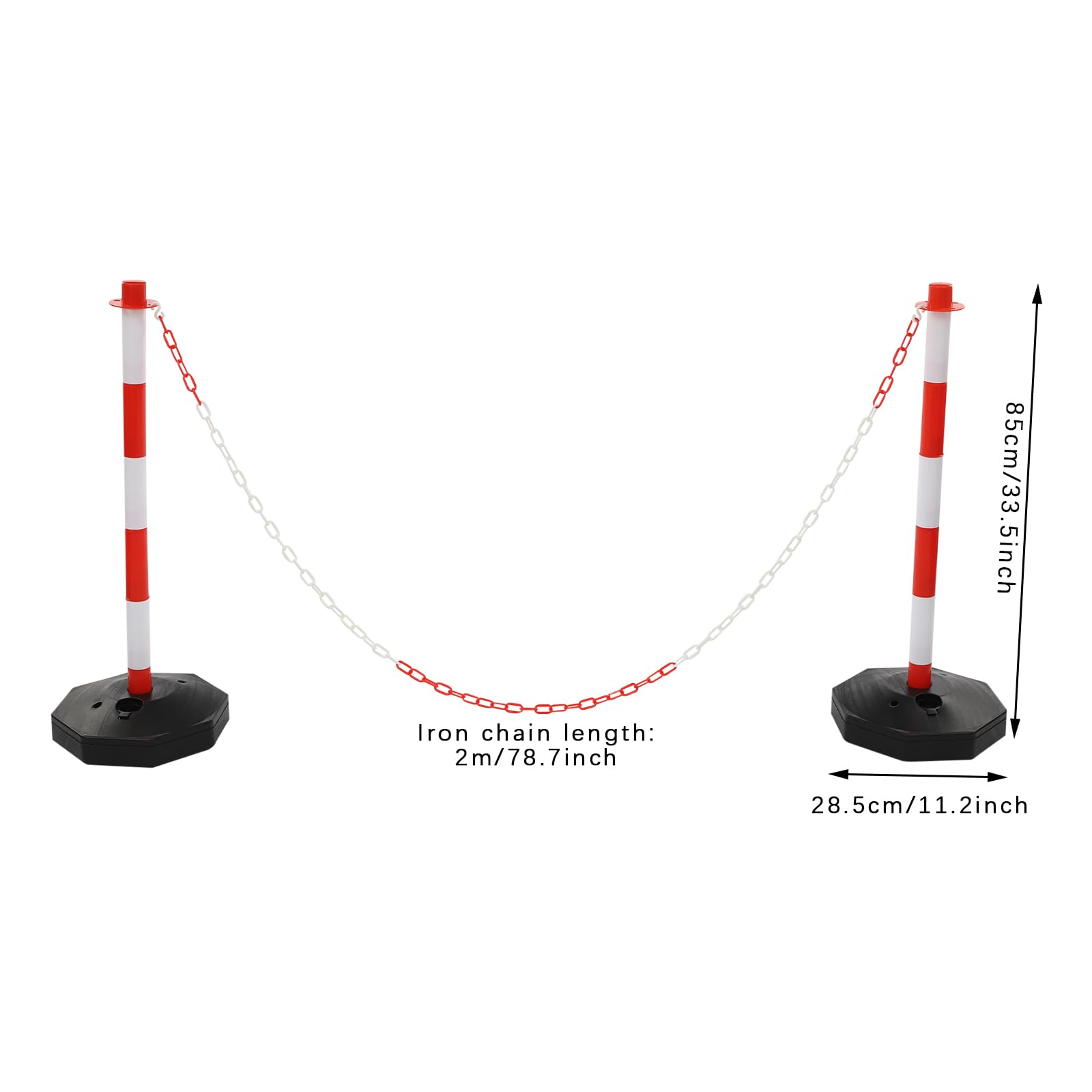 Juego de 6 conos de advertencia de 85 cm, rojo/blanco, conos de tráfico, conos de señalización, pilones, postes de barrera