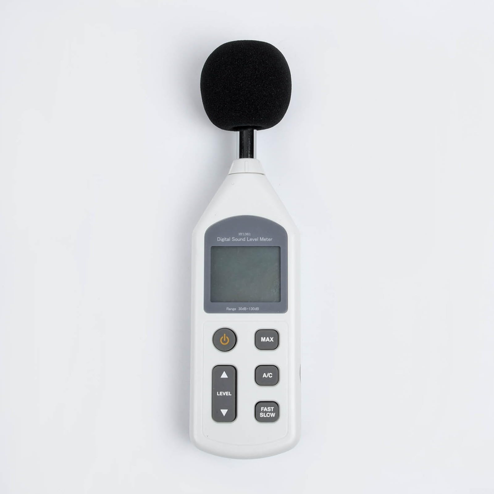 Medidor digital de nivel de sonido con pantalla LCD, precisión de ±1,5 dB, clasificación A/C, medición rápida/lenta, protocolo de datos para la industria y para obras de construcción, 30