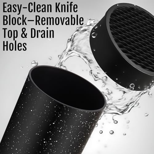 Universal Knife Block Without Knives Ninonly Knife Block Detachable Knife Storage Space Saver for Kitchen Knife Organizer Black - Image 5
