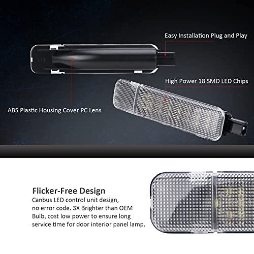 D-Lumina Led Interior Door Light Door Panel Courtesy Light Warning Lamp Assembly For Chevy Gmc C/K Silverado/Sierra 1500 2500 3500 Pickup Suburban Tahoe Avalanche Yukon Cadillac Escalade Hum-Mer H2 #TOP3
