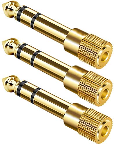 Headphone Adapter 3.5mm Female to 6.35mm Male, Ancable 3-Pack 1/4 inch to 1/8 inch Stereo Aux Jack Headphone Adapter…
