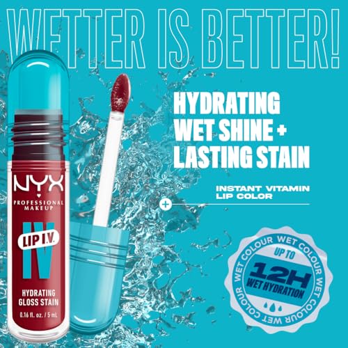 NYX Professional Makeup Lip Gloss and Lip Stain, Lip IV Hydrating Gloss Stain, Up to 12 Hour Hydration, High Pigment - Image 3