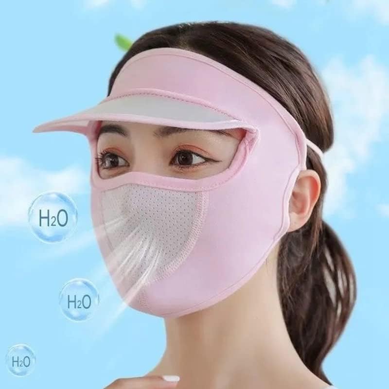Ice Silk Full Face Mask Sombrero para Mujer Protección UV miniatura 6