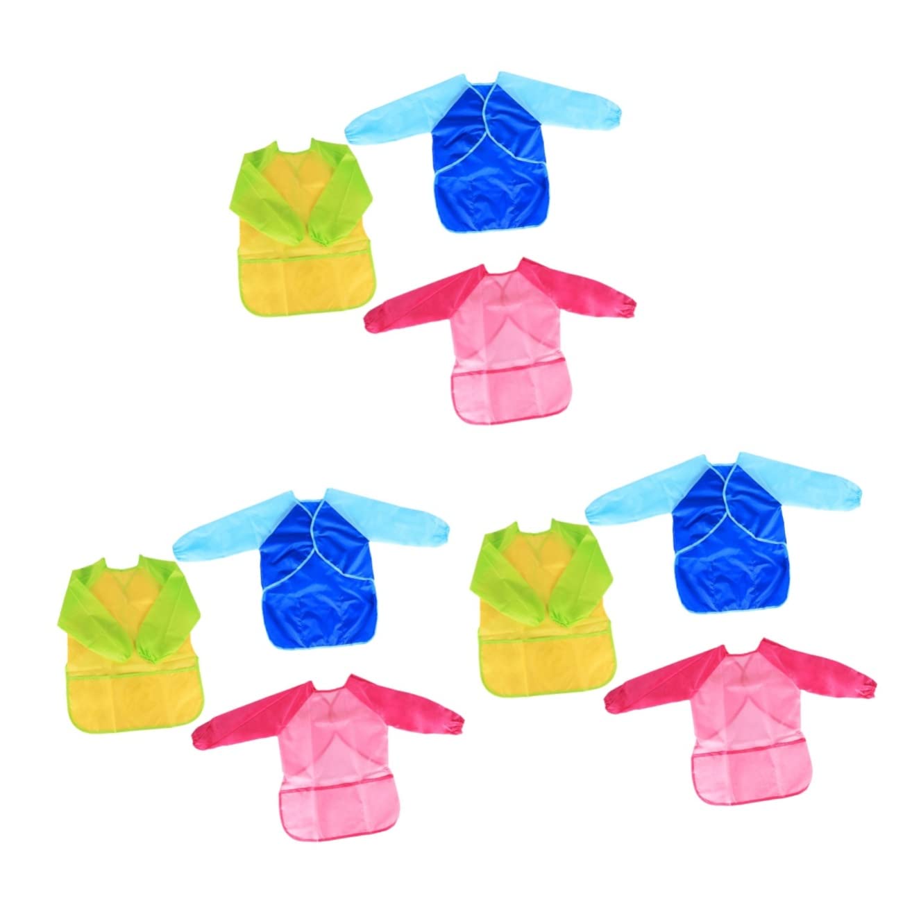 Toyvian 9pièces Tablier De Peinture Garçon Fille Étanche Lot De Blouse Longue Pour Activités