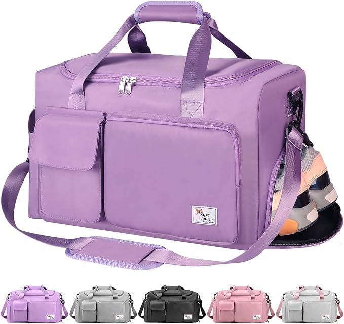 ag e-com Travel Bag Sport Duffel Bag,Gym Tote Bag, Large Capacity Portable Foldable Travel Lightweight Waterproof Overnight Bag (Purple)-picture-46
