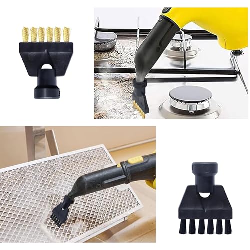 12-teiliges Bürstenzubehör für Dampfreiniger für Kärcher SC1/SC2/SC3/SC4/SC5 mit 8 Rundbürsten + 4 Flachbürsten für Küche, Möbel, Bad, Teppich