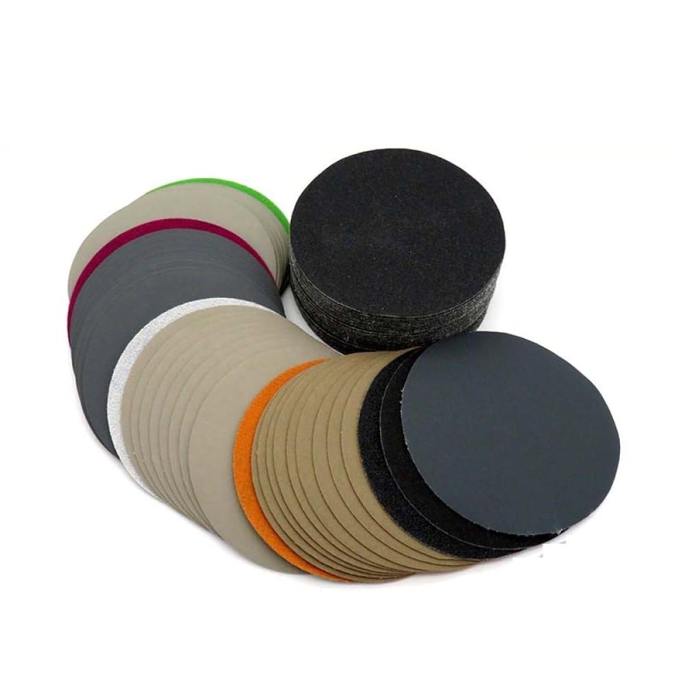 50pcs 4 Inch 100mm Waterproof Sandpaper 60 to 10000 Grit Hook & Loop Silicon Carbide Sanding Disc Wet/Dry for Polishing Grinding,2000