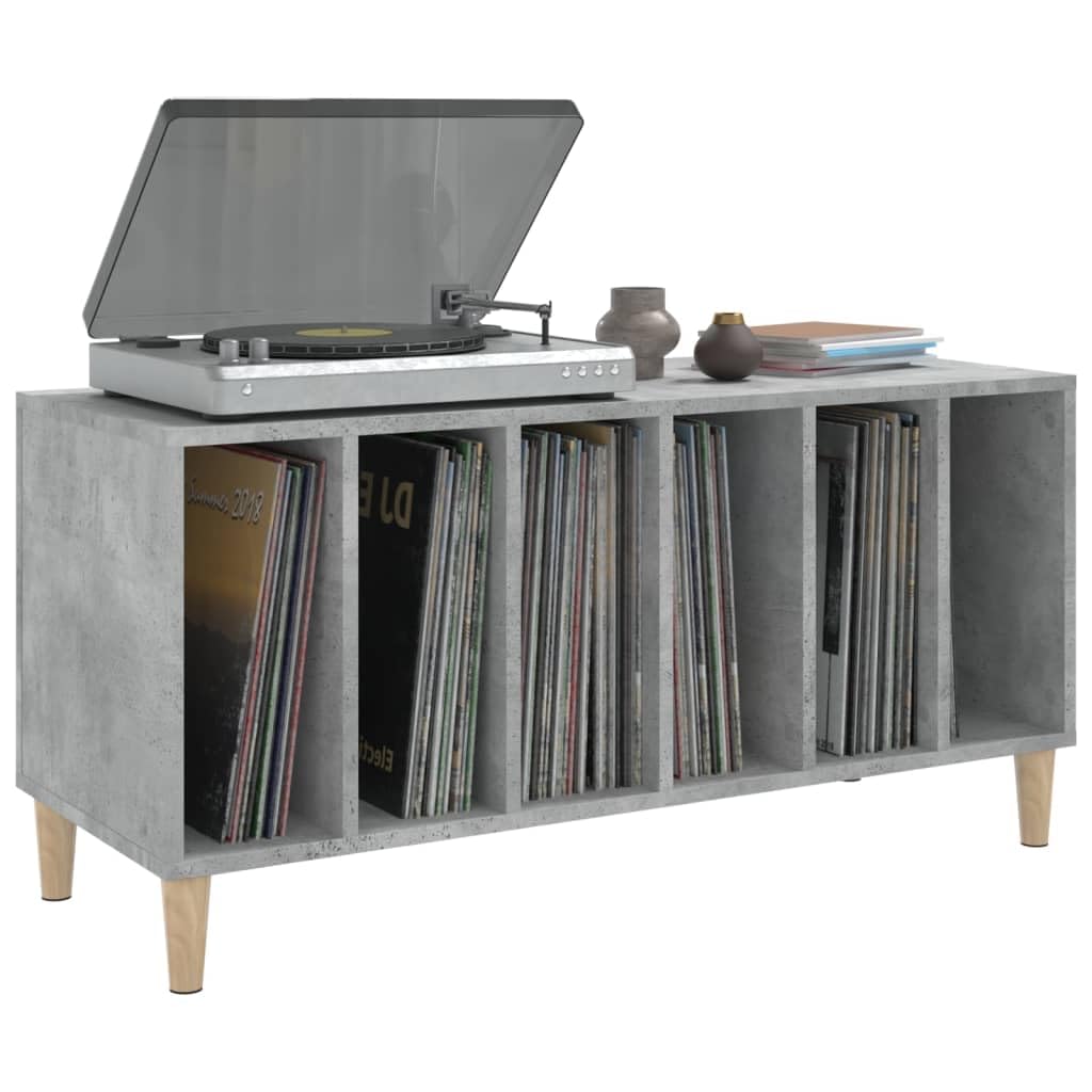 Festnight Porta Dischi Vinile, Libreria per Soggiorno, Mobile da Ingresso, in Legno Multistrato Grigio Cemento 100x38x48 cm