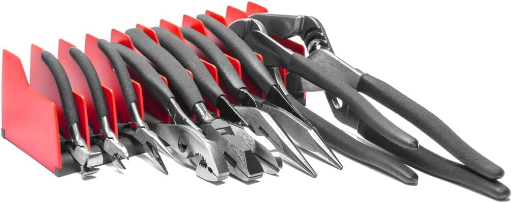 Ernst Manufacturing Plier Pro Premium No-Slip Plier Organizer, Holds 10-Tools of Any Size, Rubber Base Keeps Tools in Place - Made in USA