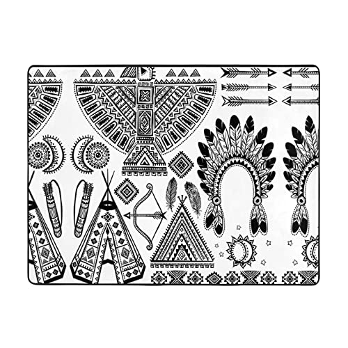 Feder-Stirnband, Tipi, Zeltteppich, 160 x 114 cm, weich im Griff mit feinem Nickerchen, geeignet füâ€¦ – Miniatur