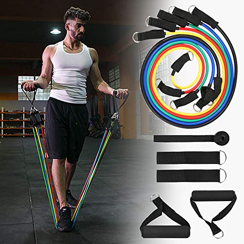 KKmoon Conjunto de faixas de resistência de 13 unidades TOMSHOO Fitas elásticas para exercícios físi