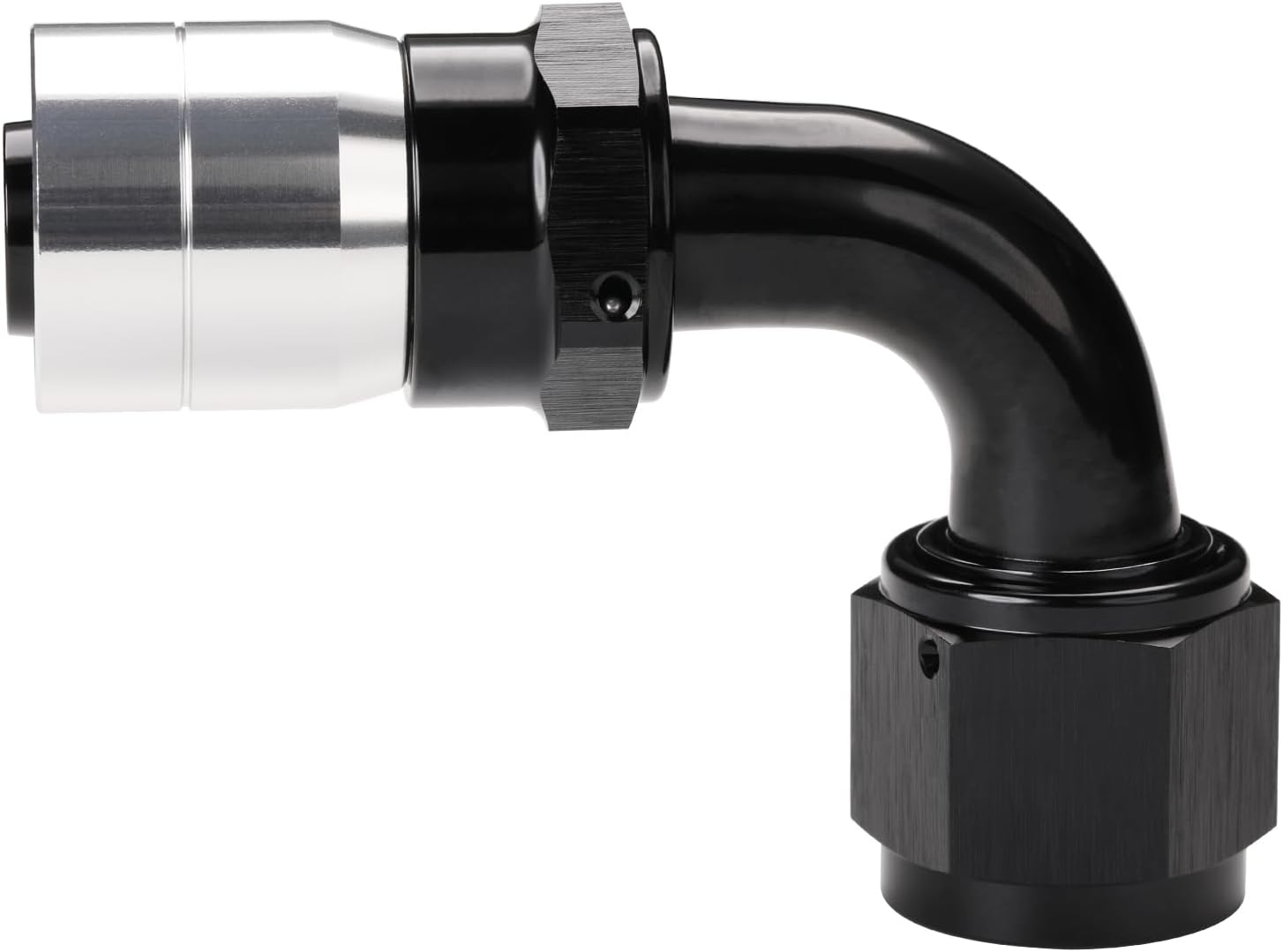 16AN Crimp Hose End Fitting Swivel 90 Degree Elbow Aluminum Black