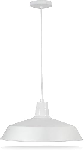 Miniatura 8 de Lámpara colgante de bronce arquitectónico de 17 pulgadas con cable ajustable de 10 pies, lámpara colgante vintage montada en el techo para uso en