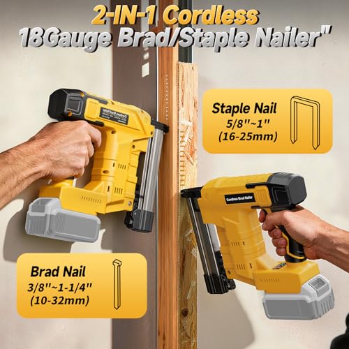 2-in-1 Cordless Brad Nailer Stapler