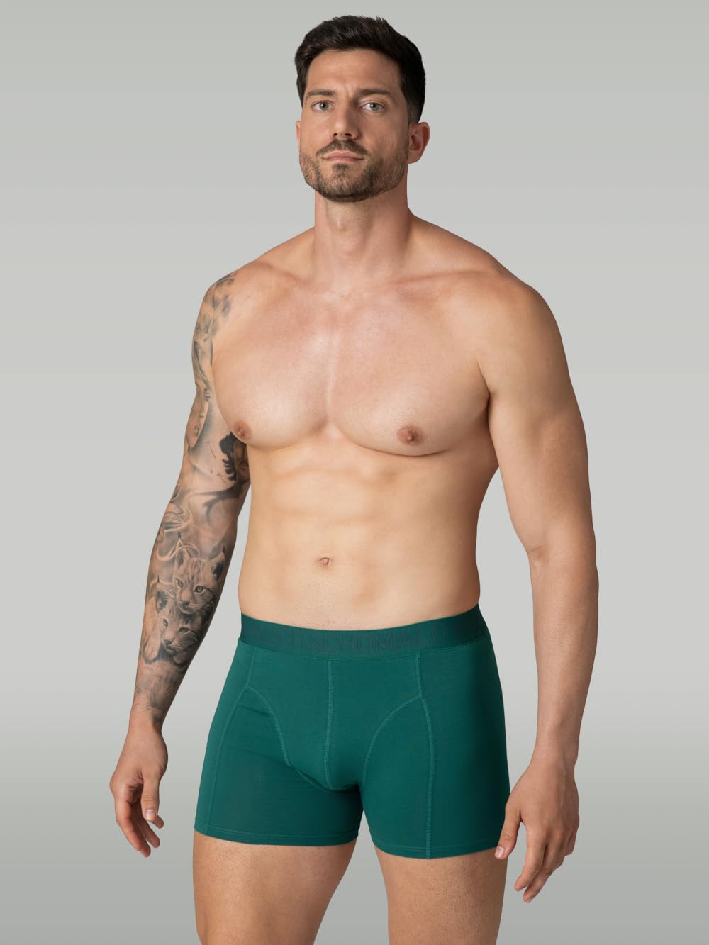 Muchachomalo Calzoncillos para Hombre, Ropa Interior Lisa de Algodón para Hombre, Pack de 4 Unidades, Bóxers Lisos de Corte Clásico con Cintura Elástica