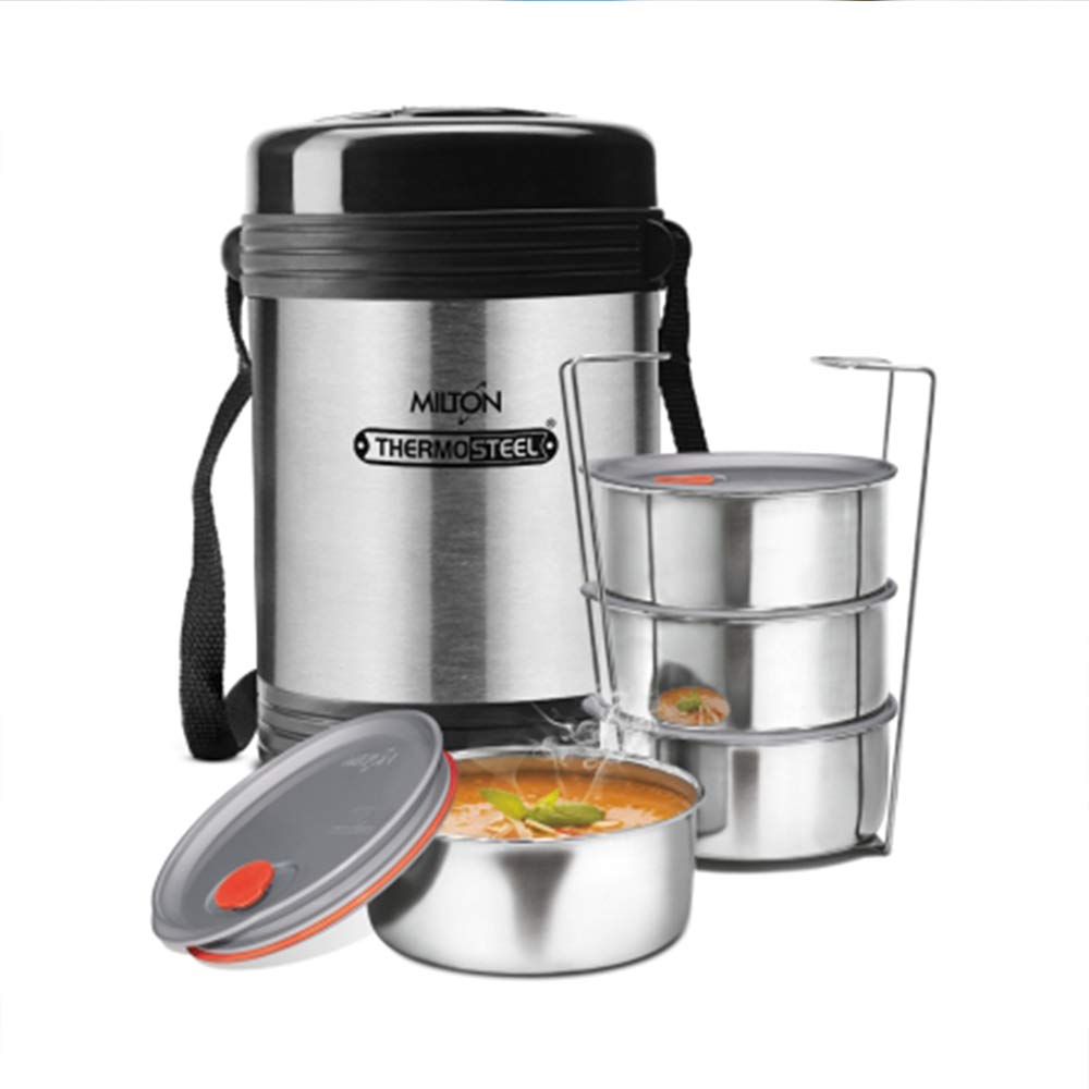 MILTON Royal 4 Stainless Steel Containers 2.4 L, PU Insulated, Hot & Cold Leak Proof Lunch Box for Office, College, Picnic, Silver — Amazon image 10