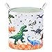 Dinosaurier Wäschekorb - Faltbare Polyester Runden Aufbewahrungskorb mit Griffen Lagerung Korb Sorter für Kinder Jungen Zimmer Veranstalter Spielzeugaufbewahrung Baby Kleidung Kindergartenkorb
