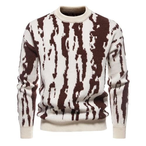Men's Sweater Round Neck Knit Pullover Loose Fit Casual Long Sleeve Autumn Winter Top for Men