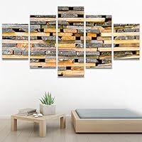 SIGNWIN 5 Panel Canvas Wall Art Modern Art Abstract Closeup Industrial Modern Art Multicolor Patterns for Home Decorations Ready to Hang - 60