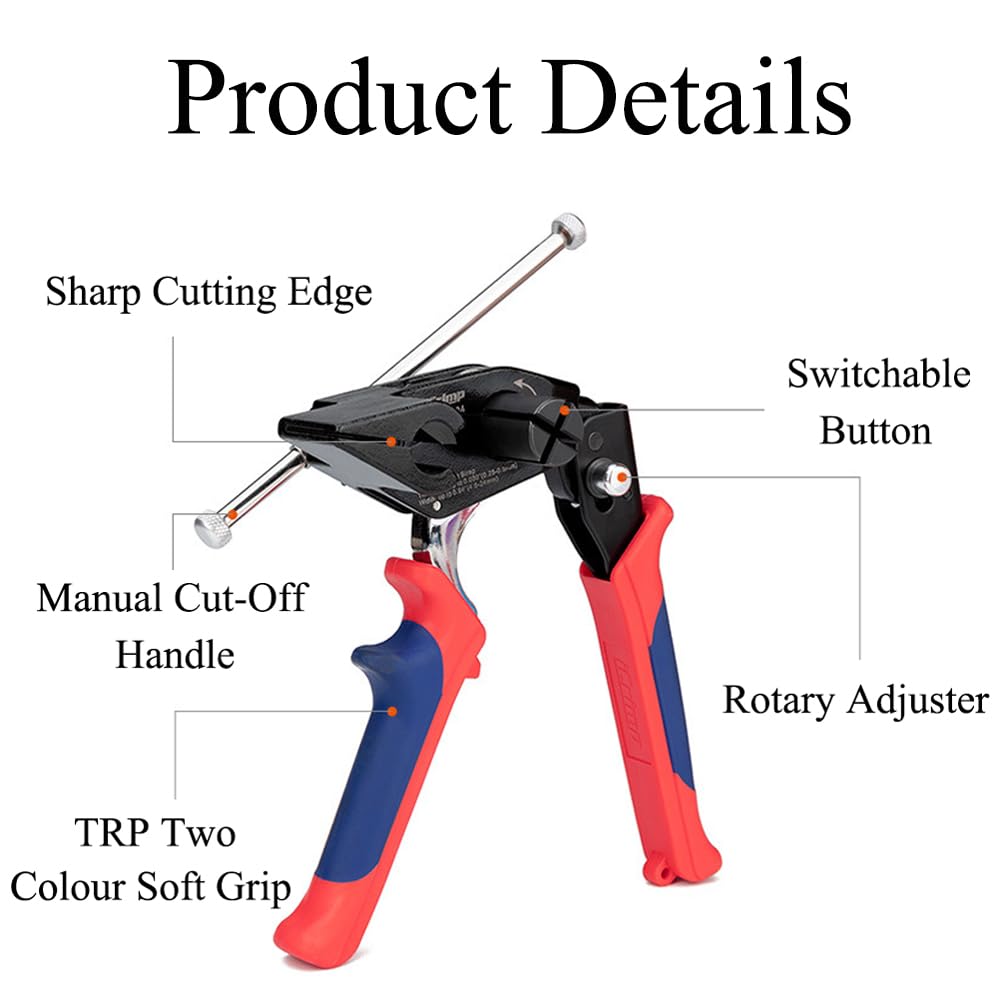 Pistola per fascette stringicavo in acciaio inossidabile WCB-324 per fascette stringicavo, strumento di tensionamento per cinghie in acciaio inossidabile da 4,5-24 mm