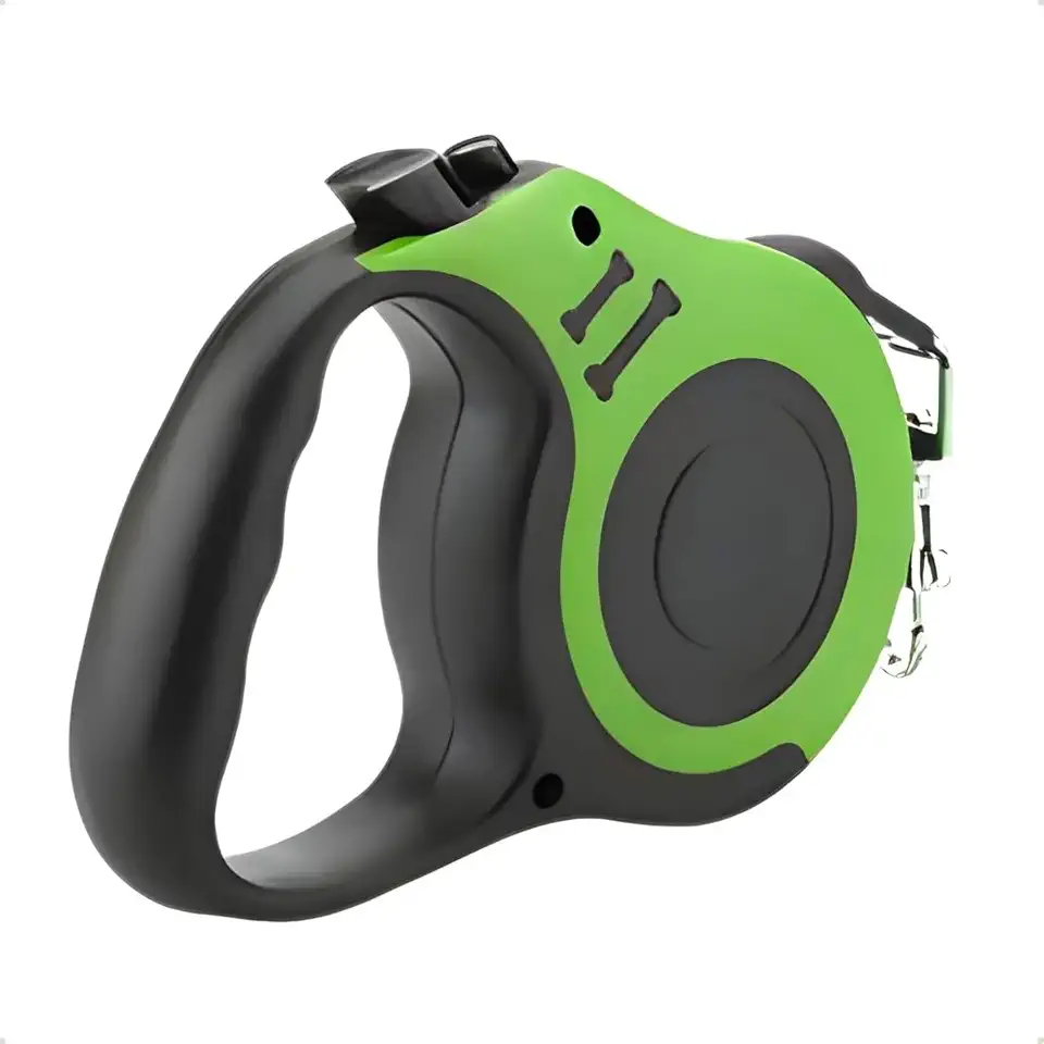 Guia Retrátil para Cachorros e Gatos 5m – Coleira com Trava de Segurança, Design Ergonômico e Qualidade Premium para Passeios – Cores Variadas (Verde e Preto)