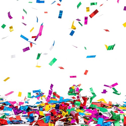 Image of Sumind 1000 Grams Large Rainbow Metallic Confetti Multicolor Glitter Table Confetti Throwable Foil Party Decor for Wedding Birthday Gender Reveal Baby Shower Graduation Hanukkah Celebrations