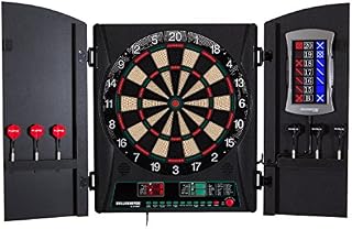 Bullshooter Cricket Maxx 1.0 Electronic Dartboard Cabinet Set with 13.5” Target Area, Wooden