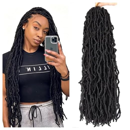 LMZIM 26 Inch Soft Locs Crochet Hair 7 Packs Faux Locs Crochet Hair Pre Looped Goddess Locs Crochet Braids Hair For Black Women 1B