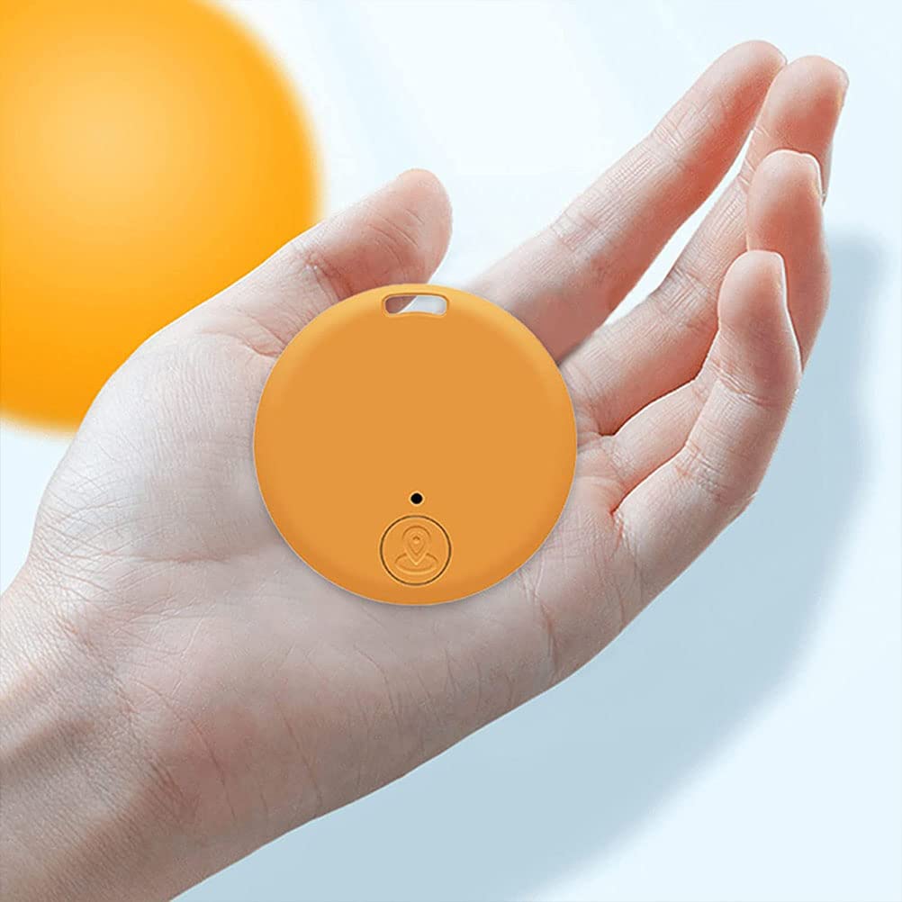 Rastreo GPS portátil Bluetooth 5.0 Rastreo de llave móvil con anillo de tracción, dispositivo inteligente antipérdida Localizador de mascotas para mascotas Gatos Perros Llave de billetera,Naranja