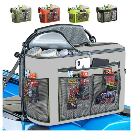 TidyFriend Kayak Cooler Behind Seat, Waterproof Cooler for Kayaking, Kayak Accessories Cooler Bag, Compatible with Lawn Chair Seat, Portable Ice Chest, Keeps Drinks Cold, Travel, Beach, Lunch (Grey)