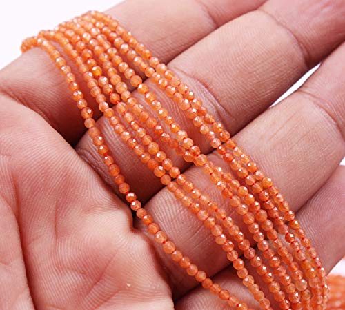 Pierre semi-précieuse cornaline facettée 2mm de qualité supérieure pour bijoux - 6