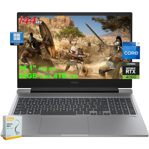 Image of HP Omen 16 Gaming Laptop | 16.1 inch FHD 144Hz | Intel 16-core i7-14650HX (>i9-13900HX) | 32GB DDR5 4TB SSD | GeForce RTX 4060 Backlit Thunderbolt FHD Privacy Camera Fast Charge Win11Pro w /DLCA Accessory