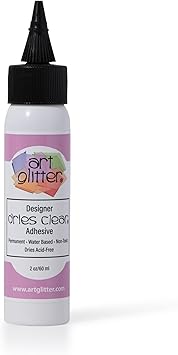 Art Institute Glitter Designer Dries Clear Craft Glue, 2oz Bottle Acid-Free Precision Glue for DIY Crafts