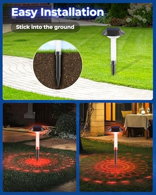 ALEPOD Color Changing Solar Pathway Lights Outdoor Solar Lights with 7 RGB Lighting Modes