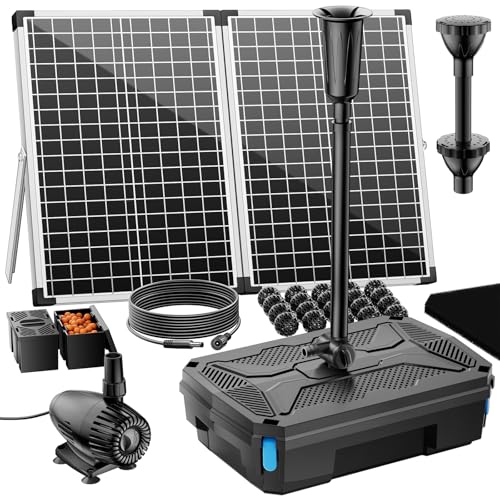Antfraer 55W Solar Pond Filter & Fountain Kit