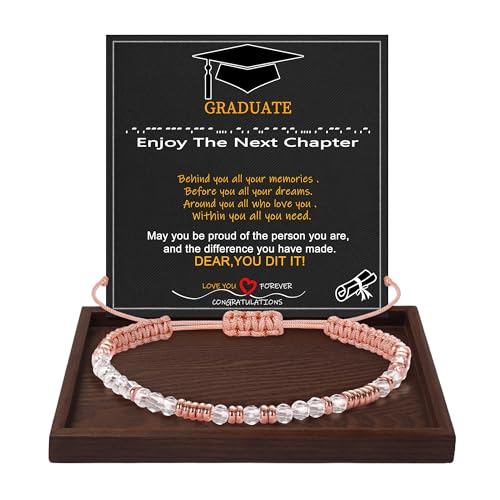 Image of Morse Code Bracelets for Women Mothers Day Gifts 2026 Graduation Gifts Mom Birthday Gift Pink Braided Bracelets Teen Trendy Stuff Inspirational Best Friend Birthday Gifts for Daughter Girlfriend Christmas Stocking Stuffers Jewelry