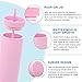Volhoply 20oz Plastic Skinny Tumblers Bulk 10 Pack,Double Wall Tumbler with Lid and Straw,BPA Free Matte Acrylic Iced Coffee Cups With Straw,Reusable Travel Cute Mug for Party,DIY Gift(Pink, 10 Set)