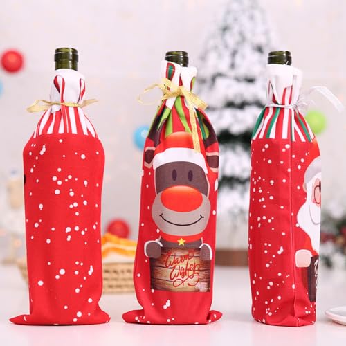 Funda navideña para botella de vino para compartir la ilusión en casa 3